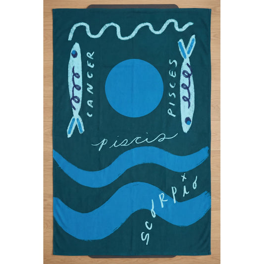 DripYin Water Signs Yoga Towel on mat